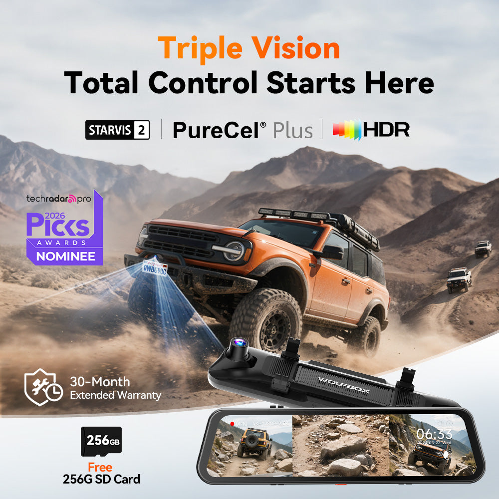 WOLFBOX G900 TriPro Bumper Version 3 Channel Rear View Mirror RHD