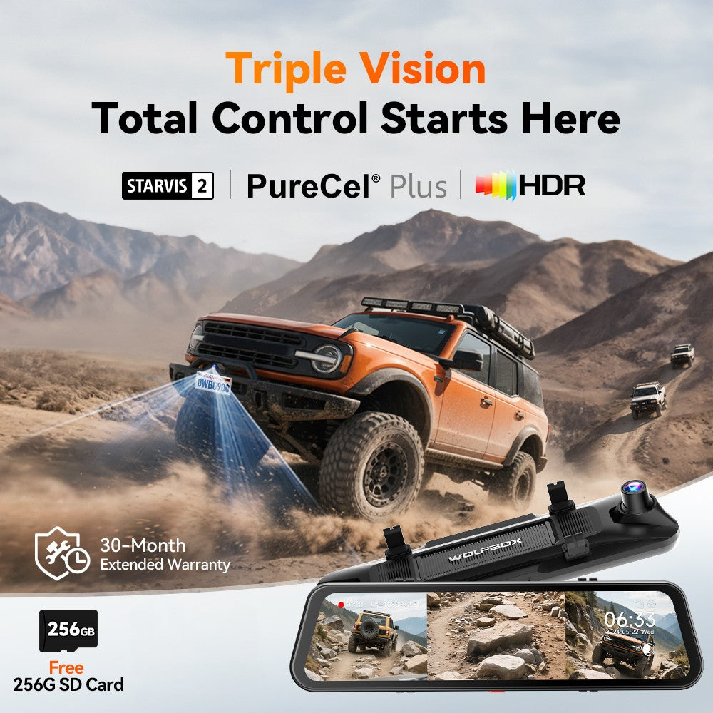 Preorder WOLFBOX G900 TriPro Bumper Version 3 Channel Rear View Mirror