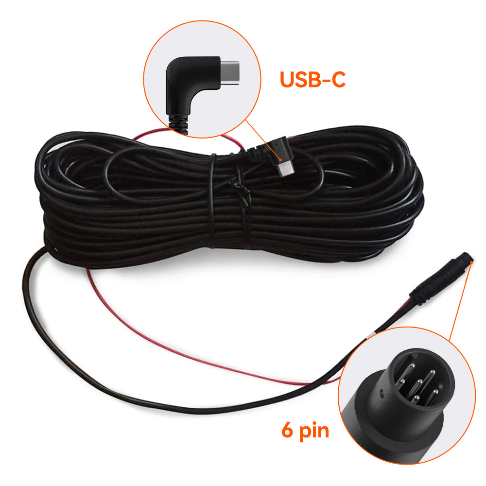 WOLFBOX 33/50 Feet Rear Camera Longer Replacement Cables for G900pro