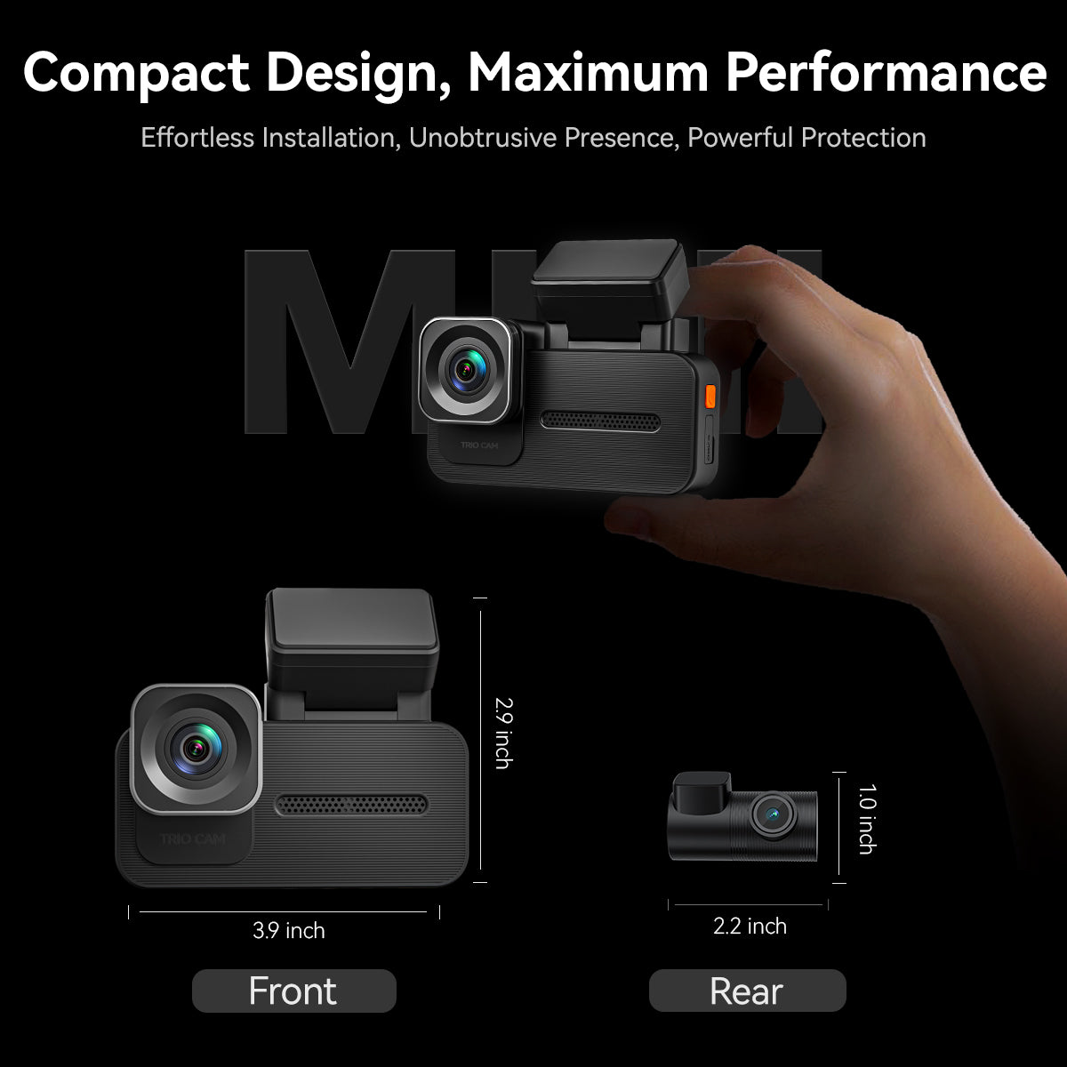 WOLFBOX X5 3 Channel Touchscreen WiFi Mini Dash Camera