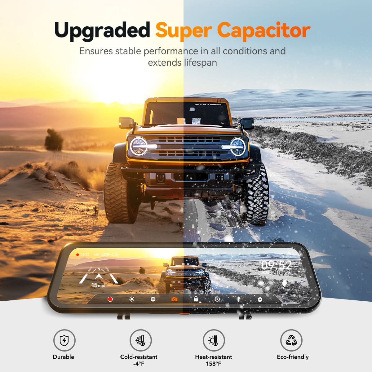 Upgraded Super Capacitor for WolfBox G900 Tripro Cabin Dash Cam