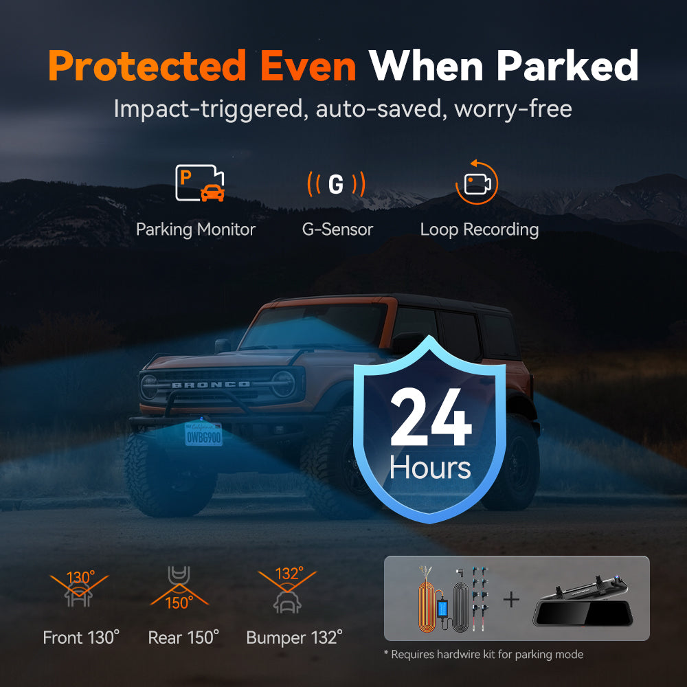 WOLFBOX G900 TriPro Bumper Version 3 Channel Rear View Mirror RHD