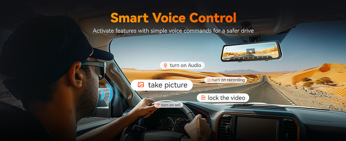 Wolfbox G900 tripro cabin dash cam with smart voice control