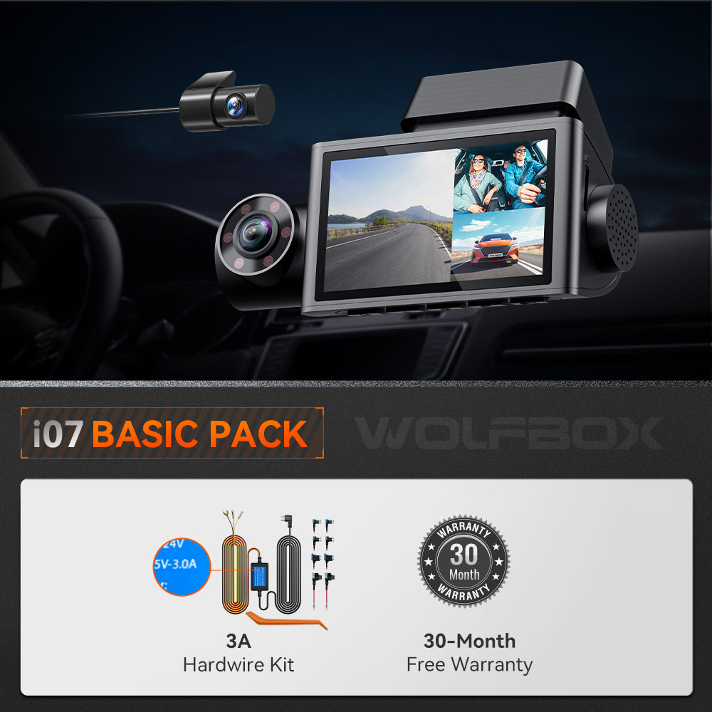 i07 | 3 Channel 2.5K+1080P+1080P Dashboard Recorder Built-in GPS WiFi