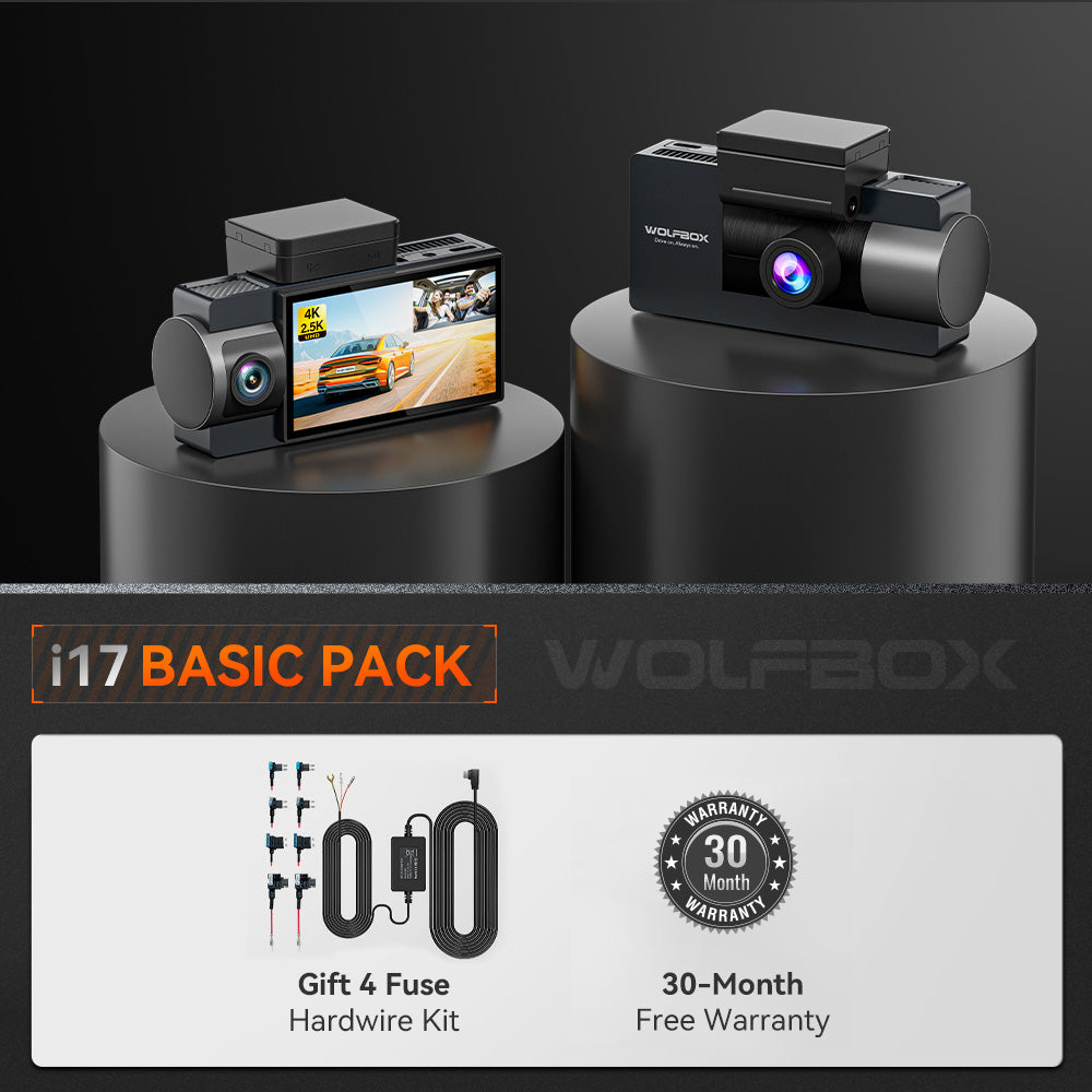 WOLFBOX i17 4K+2.5K 5G WiFi Super IR Night Vision Dash Cam with Exclusive 30-Month Warranty