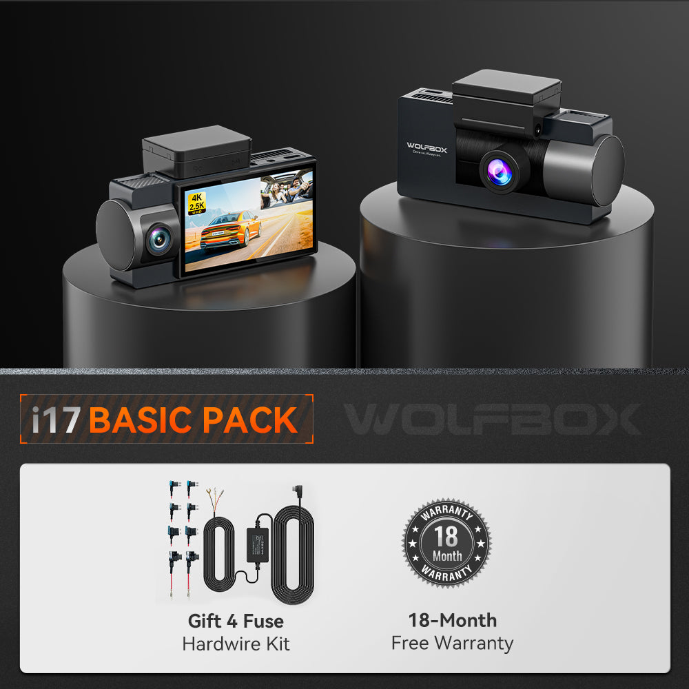 WOLFBOX i17 4K+2.5K 5G WiFi Super IR Night Vision Dash Cam
