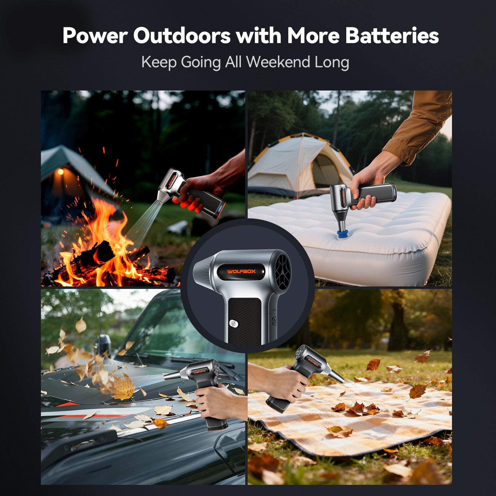 WOLFBOX MF200 Compressed Air Duster - Swappable Battery Cartridge
