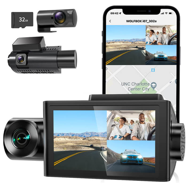 WOLFBOX Rear AUTO-VOX V5 Mirror Dash Cam 1080P Dual Dash Cam Front