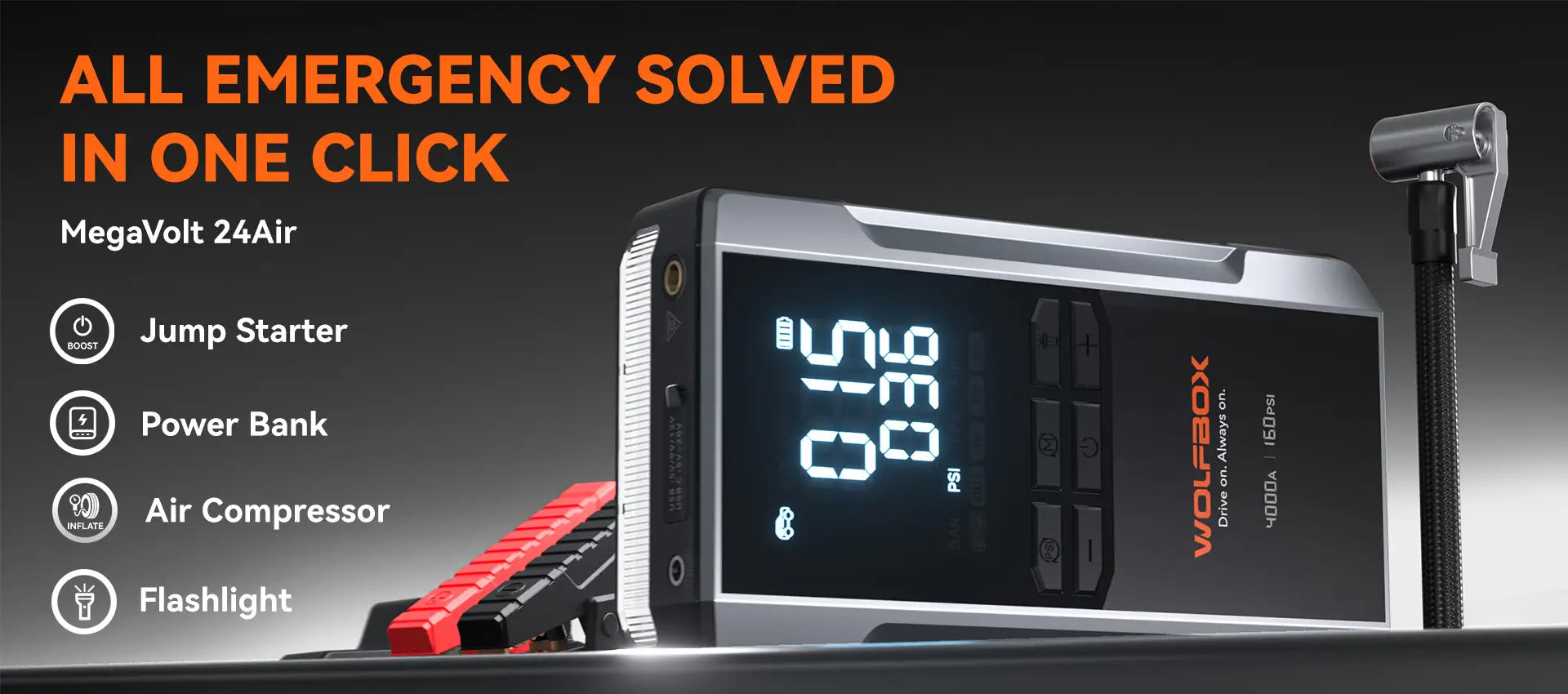 4 in 1 jump starter with air compressor