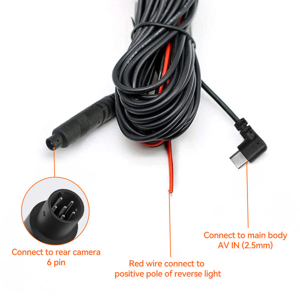 WOLFBOX 33/50 Feet Rear Camera Longer Replacement Cables for G900pro