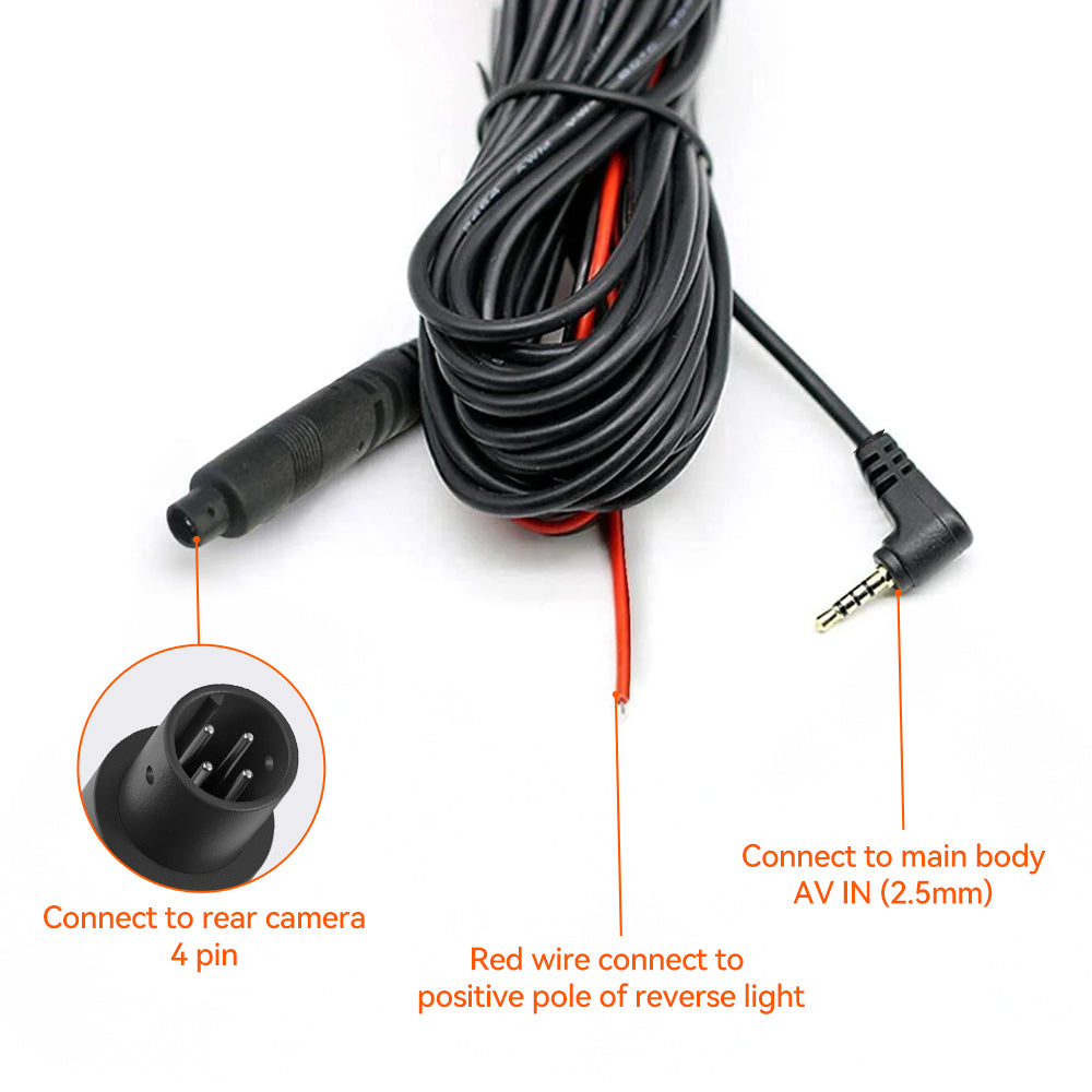 WOLFBOX 33/50 Feet Rear Camera Longer Replacement Cables