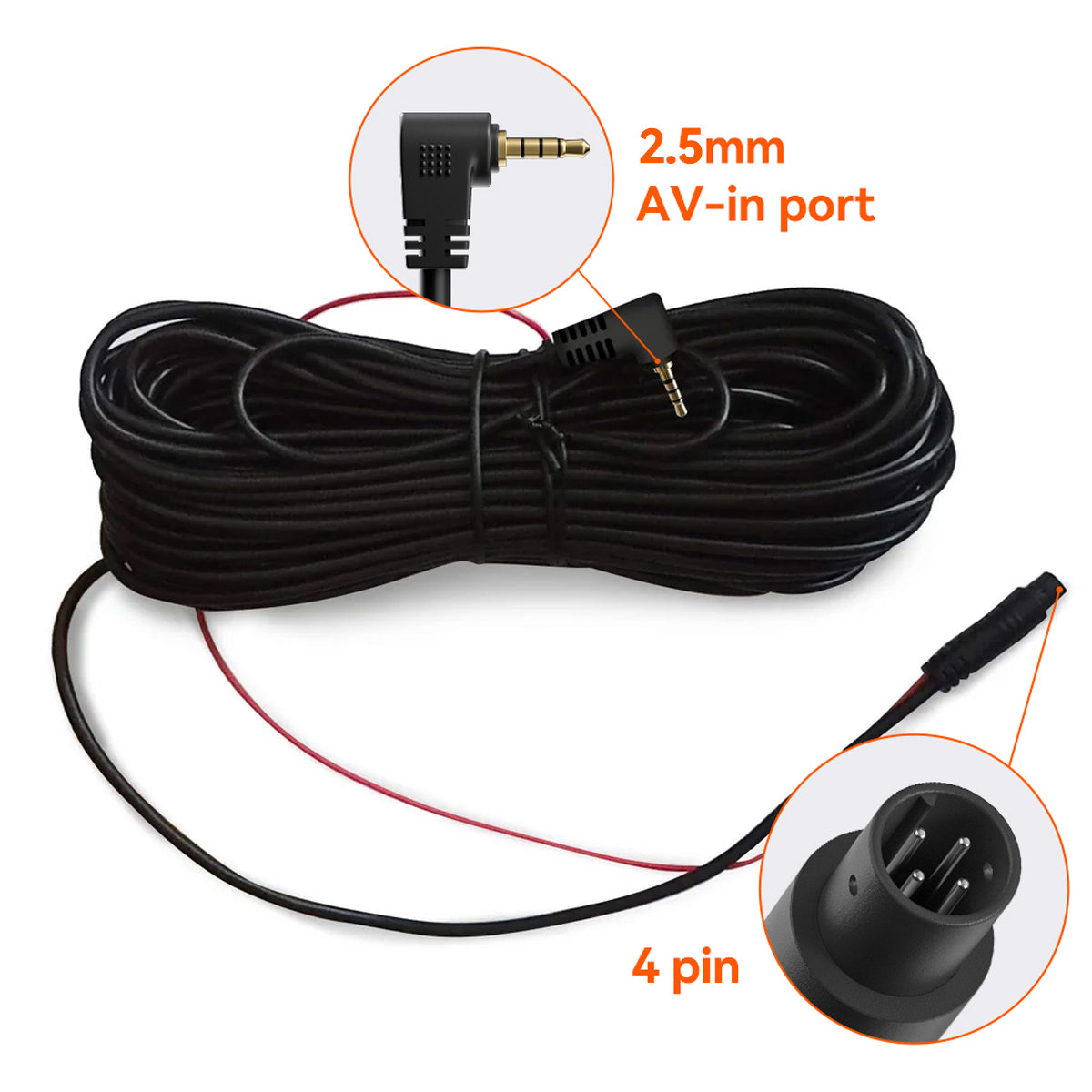WOLFBOX 33/50 Feet Rear Camera Longer Replacement Cables for G900pro