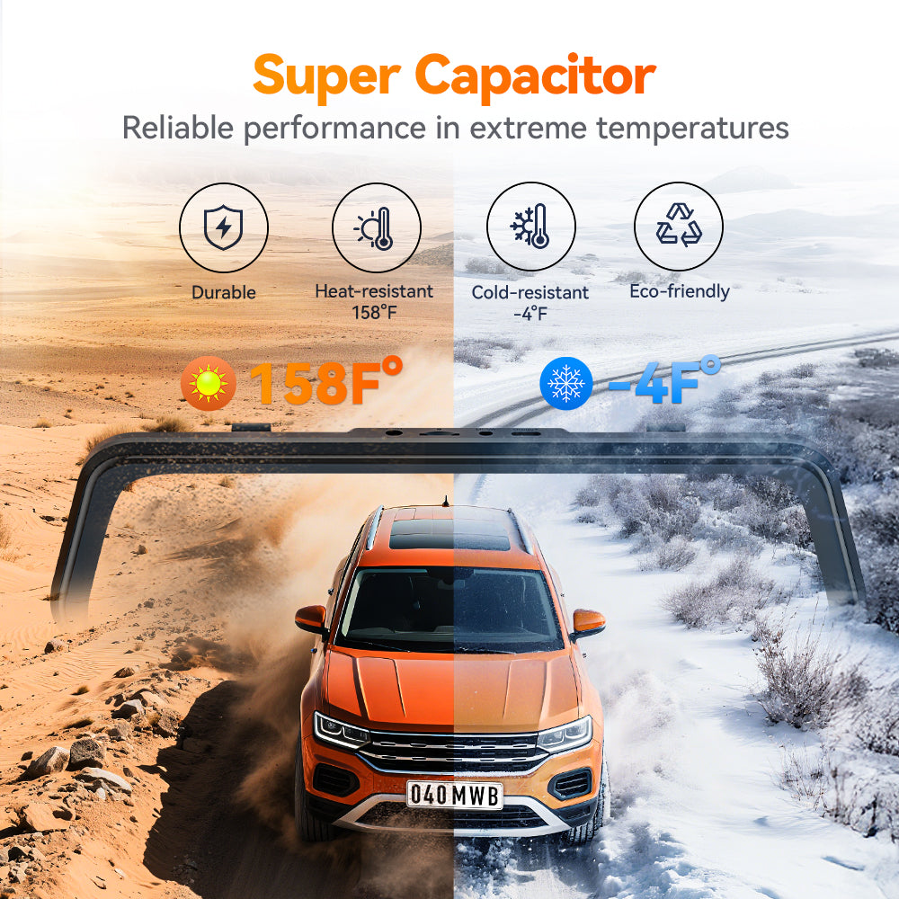 WOLFBOX M40 4K 10" ADAS WIFI Touch Screen Mirror Dash Cam