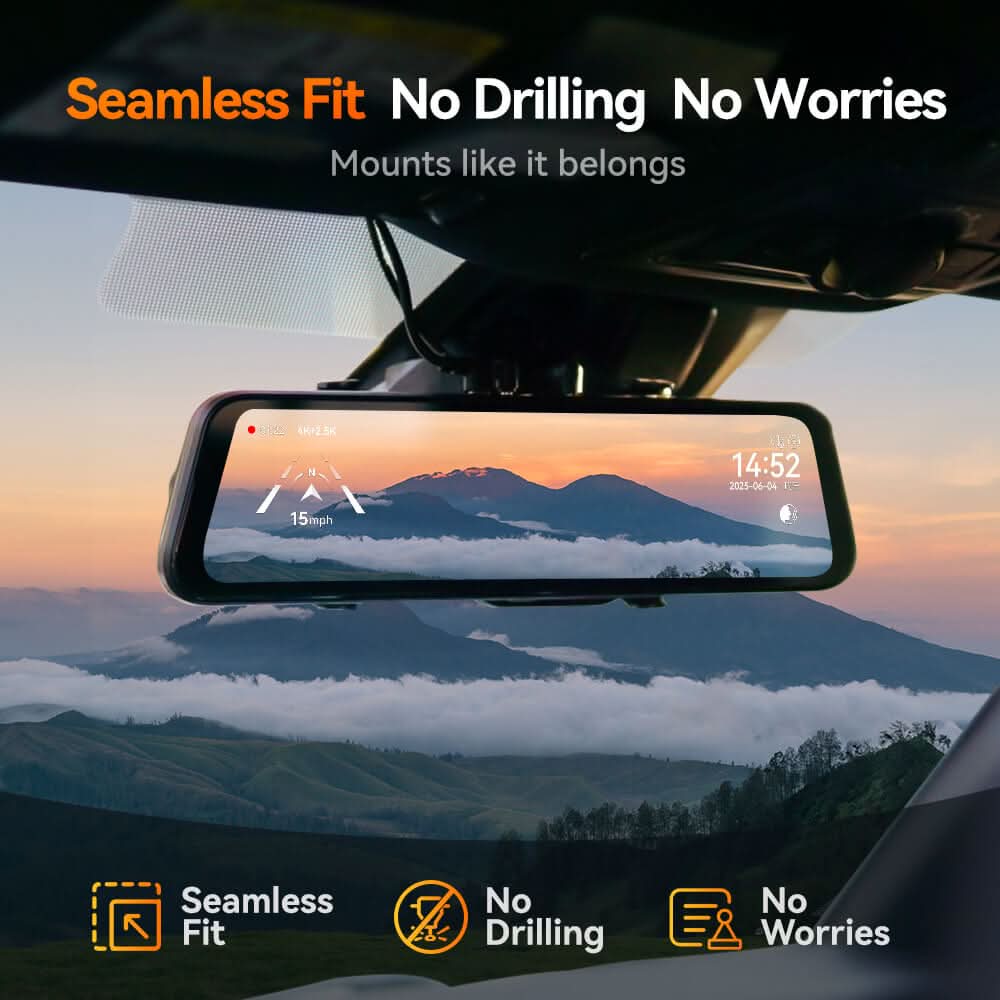 Wolfbox G900 Pro Dash Cam featuring Seamless Fit