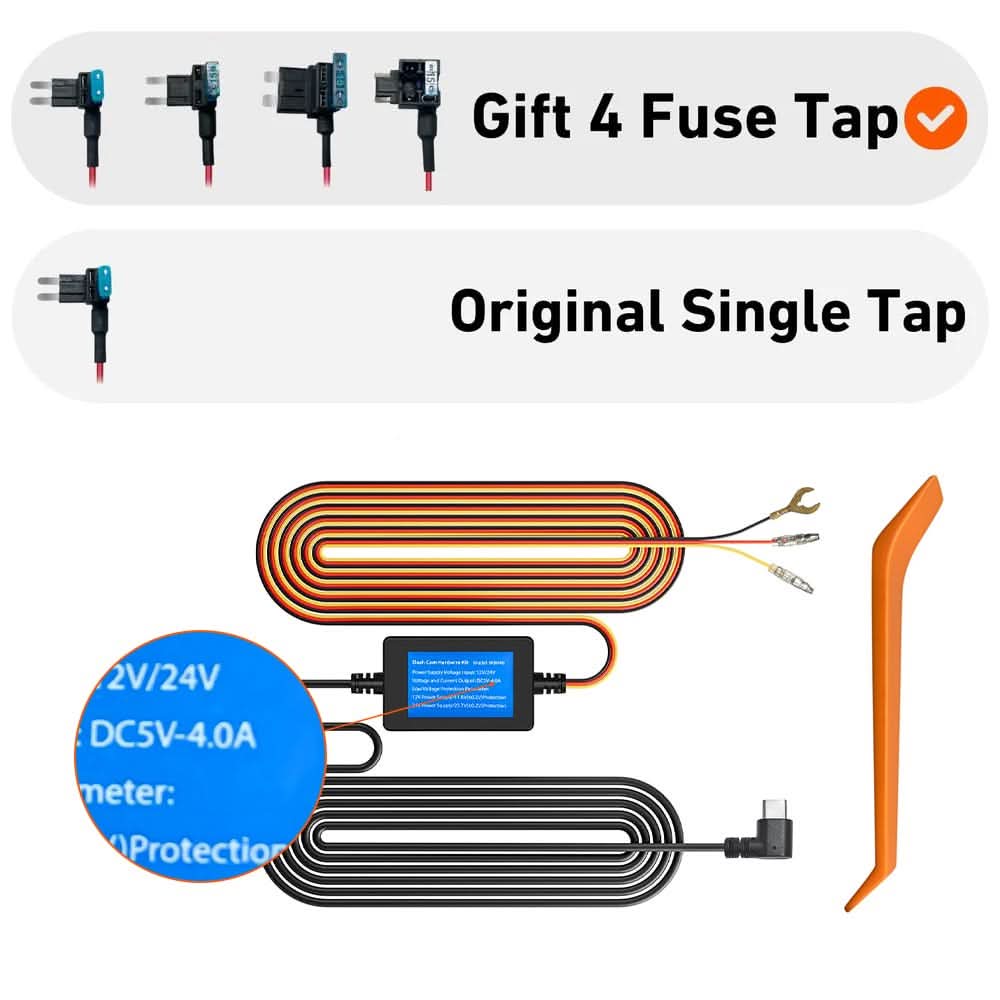 WOLFBOX Dashcam Multifunctional Hardwire Kit for G900TriPro - WOLFBOX