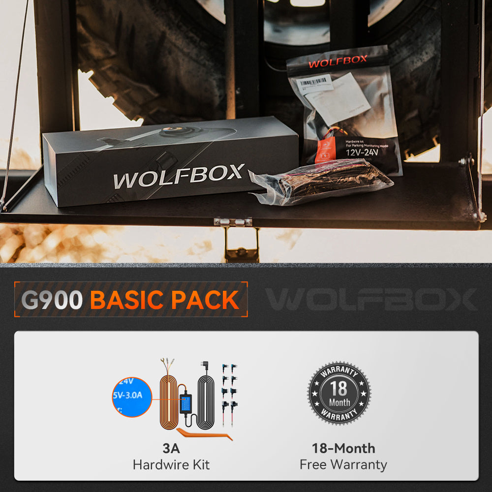 WOLFBOX G900 4K+2.5K Touch Screen Parking Monitoring Dash Cam