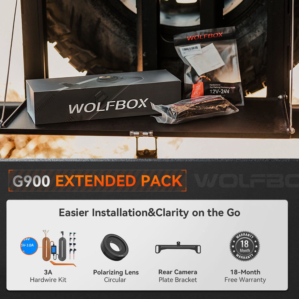 WOLFBOX G900 4K+2.5K Touch Screen Parking Monitoring Dash Cam