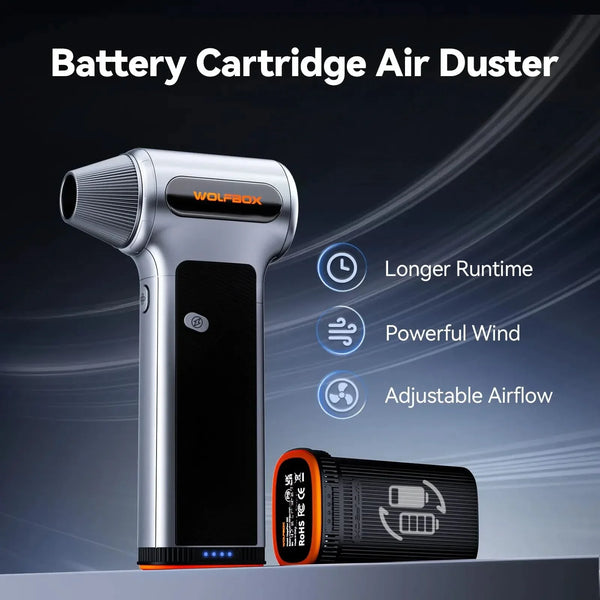 WOLFBOX MF200 Compressed Air Duster - Swappable Battery Cartridge