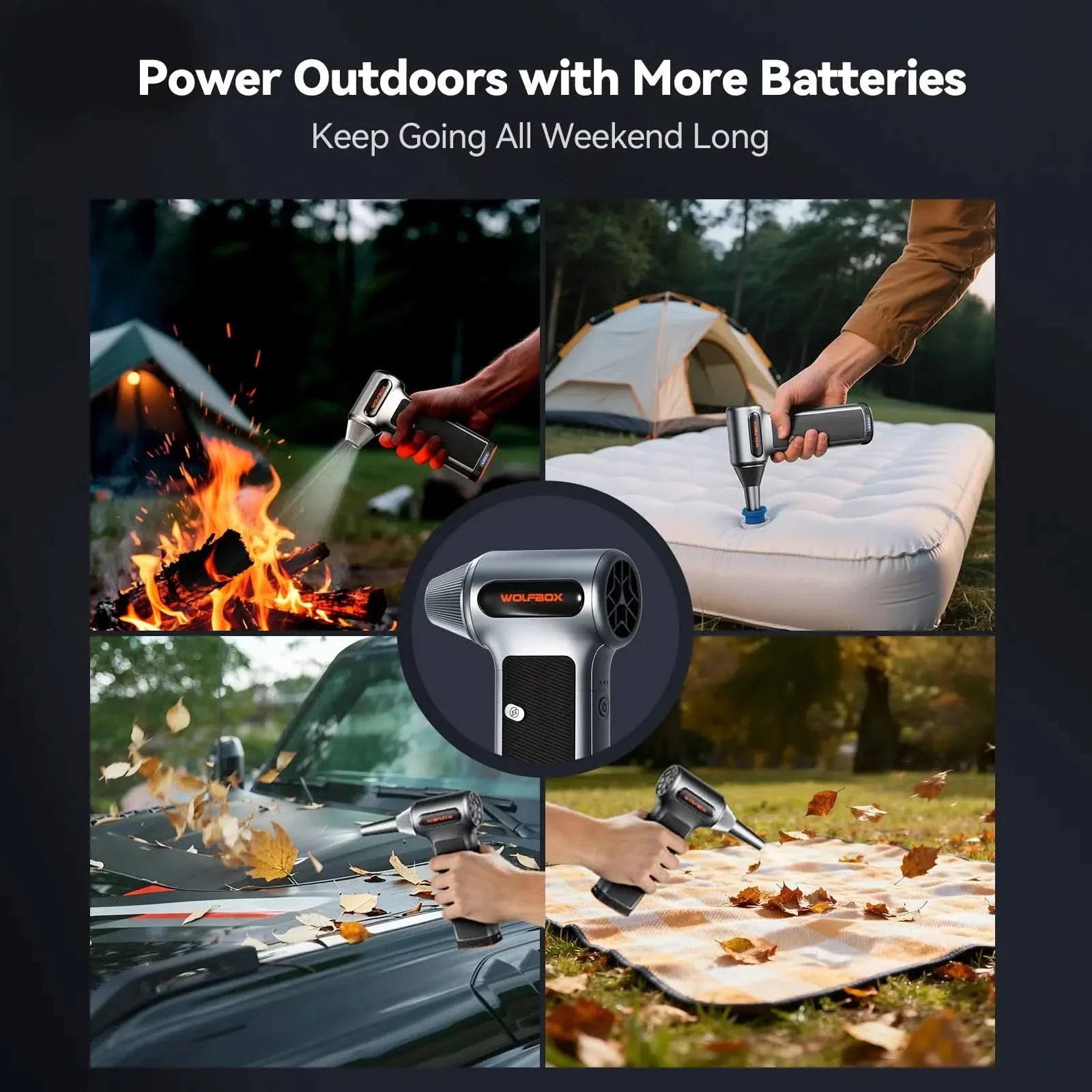 WOLFBOX MF200 Compressed Air Duster - Swappable Battery Cartridge