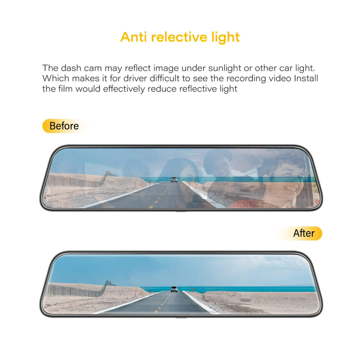 WOLFBOX 12inch Anti-Glare Film for G900PRO Mirror Camera Accessory WOLFBOX