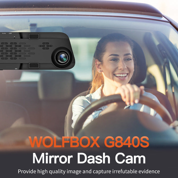 WOLFBOX G840S 12″ 4K Mirror Dash Cam 2160P Full HD Smart Rear View Camera Mirror Dash Cam camera wolfboxdashcamera   